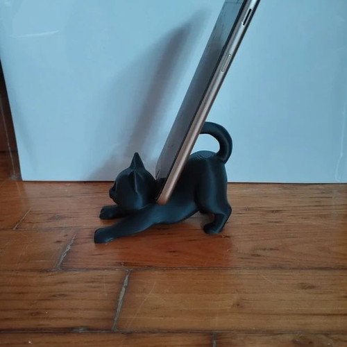 Cat-shaped phone stand 3D printed, new