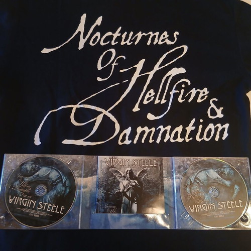 Virgin Steele Nocturnes Of Hellfire & Damnation promo shirt with 2CD digipack