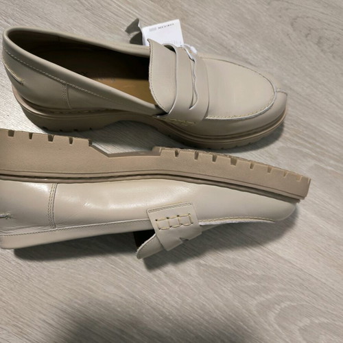 Geox Respira women's leather Bleyze beige moccasins new