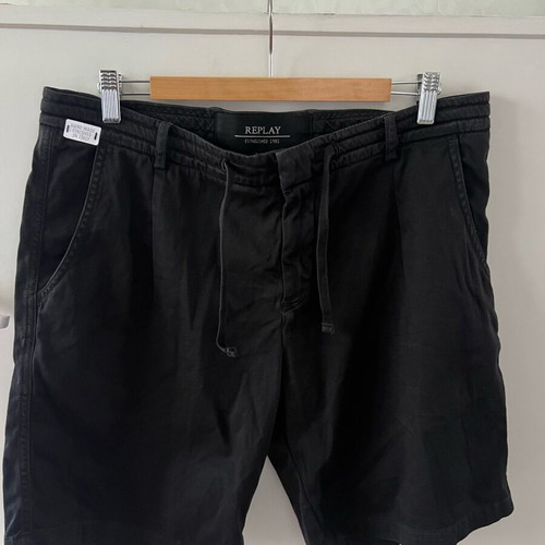 Replay cotton black men's shorts XL new