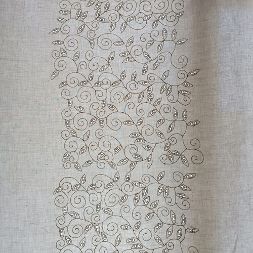Handmade linen table runner with embroidery, like new