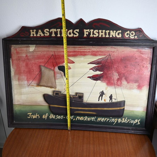 Decorative vintage sign large size 80x60 hand-painted used