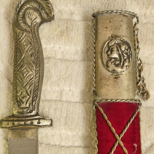 Decorative knife/kama with sheath inspired by Balkan and Caucasian blades like khanjar