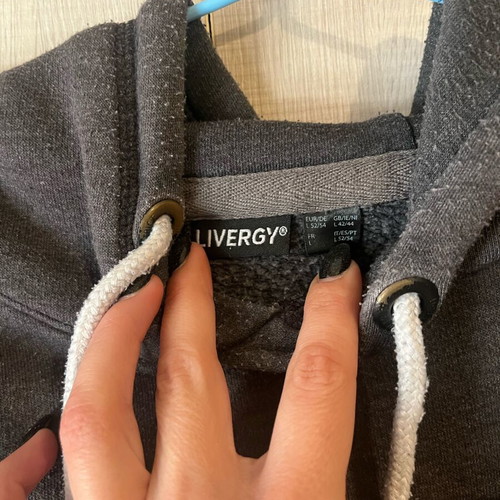 Livergy men's grey hoodie size Large used, fleece interior