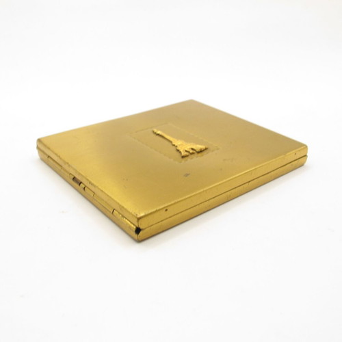 Vintage French cigarette case with Eiffel Tower relief, like new