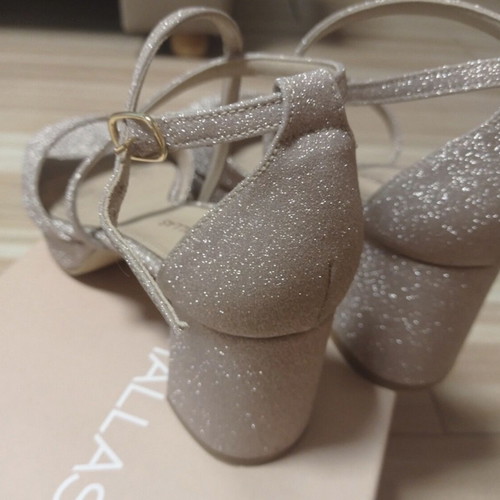 Tsakiris Mallas glitter sandals, beige, size 37