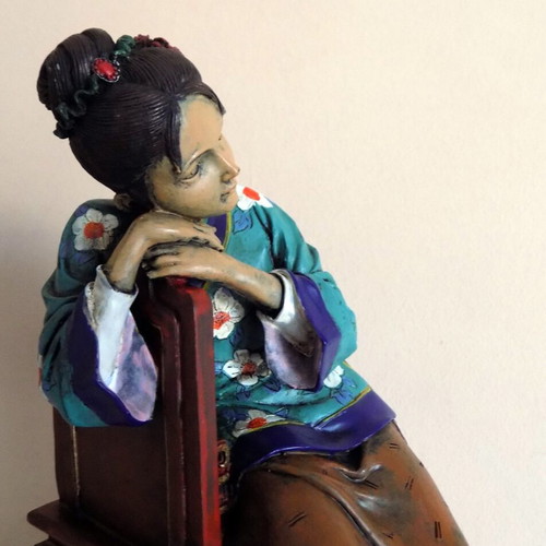 Chinese figurine used, vintage, hard material, 16 cm