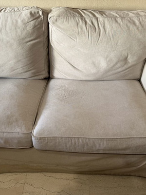 Three-seater sofa used with removable washable cover beige