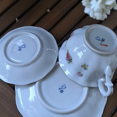 Fürstenberg Brunsviga vintage porcelain tea set like new, triple