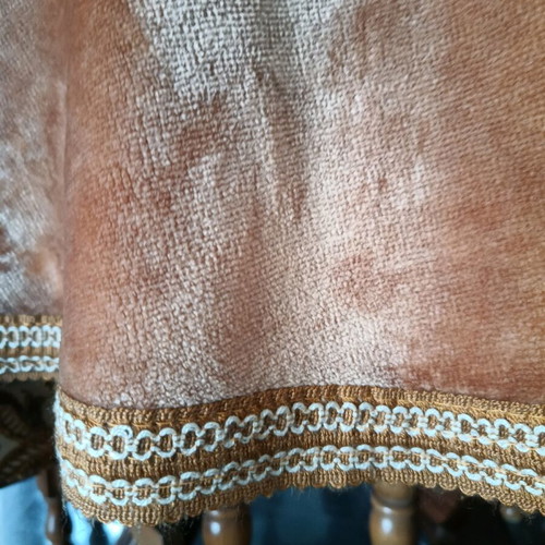 Vintage velvet tablecloth from Spain like new, beige-camel
