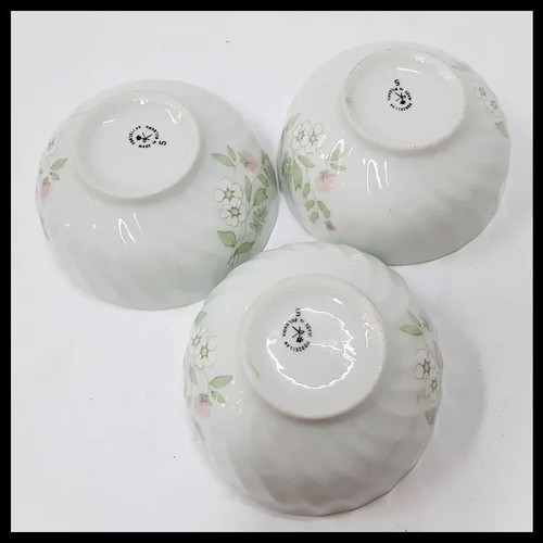 Vintage porcelain bowl set used, pack of 3, 12.5 cm
