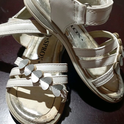 Sprox sandals used, white with silver hearts size 24