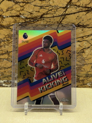 2026 Topps Chrome Premier League Amad Alive and Kicking Gold Refractor /50 ποδοσφαιρική κάρτα