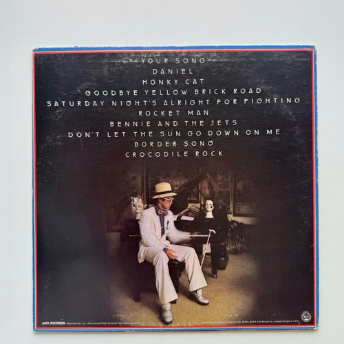 Elton John Greatest Hits vinyl record used, rock genre