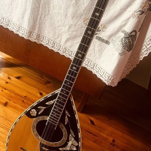 Handmade four-string bouzouki, walnut and maple wood