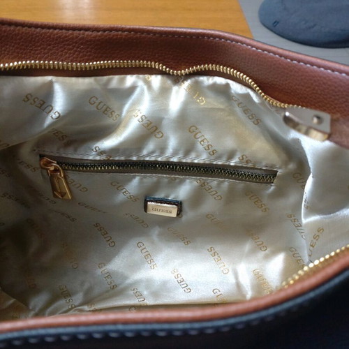 Guess shoulder bag like new, black with tan