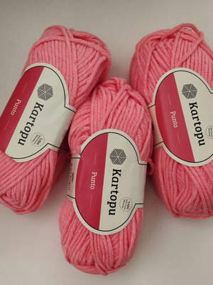 Kartopu Punto knitting yarn set of 3 new, soft touch pink