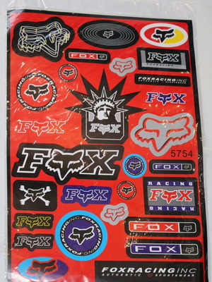 Fox Vynil Stickers BB142 motorcycle club new, size 42x28cm