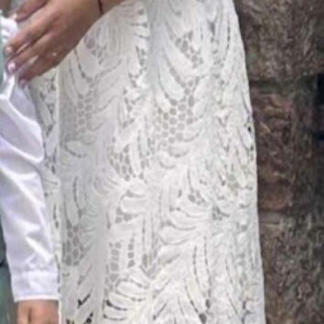Shein lace dress size L like new, white