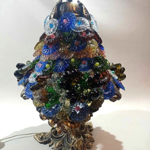 Παλιά επιτραπέζια λάμπα Murano Art Glass ιταλικής τέχνης δεκαετίας '50 σε άριστη κατάσταση