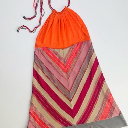 Missoni vintage dress used, colorful with gold thread and lining