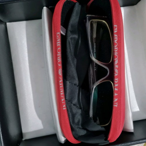 Armani Exchange glasses used, beige and brown frame with case