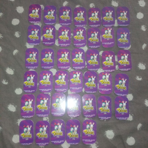 Rabbids metal caps set used, 40 pieces numbers 91-144