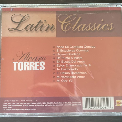 Alvaro Torres Latin Classics CD new