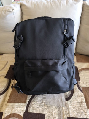 Backpack new, ideal for travel, with shoe compartment, black
