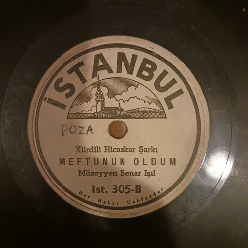78 rpm record rare with Müzeyyen Senar Işıl - Dil Yaresi