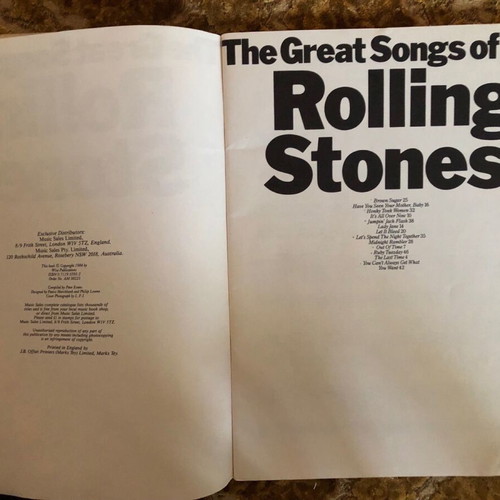 Rolling Stones 13 Selected Hits Sheet Music Book used