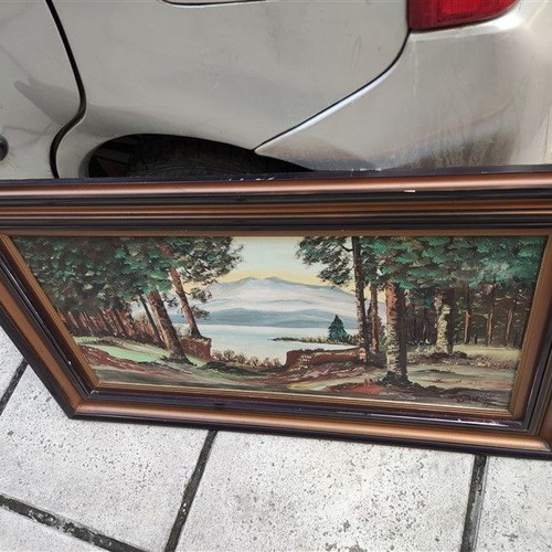 Signed oil painting used 100x62 on canvas Koumaridis 1979