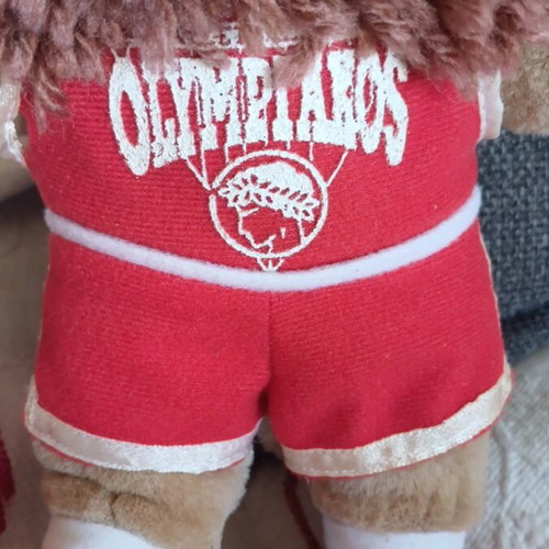 Mascot Olympiakos basketball club plush toy used, 27cm