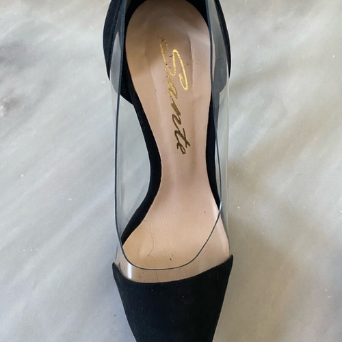 Sante suede pumps with transparency, 10 cm heel, like new