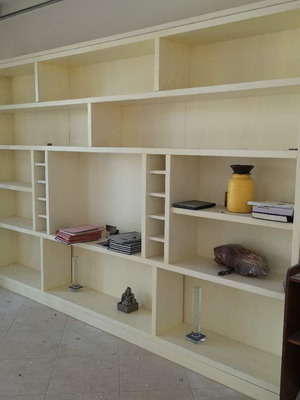 Σύνθετο ξύλινο μεταχειρισμένο, άσπρο, 3,37x2,23x0,36 μ.