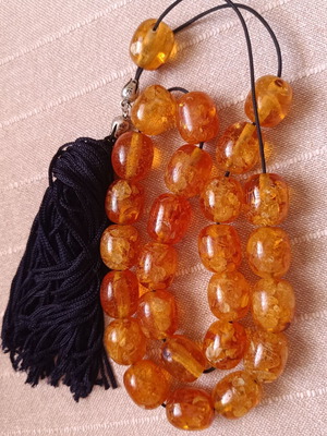 Komboloi used, rare Turkish bakelite Baga Osmanli with 25 beads