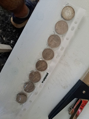 German coins used, set of ten marks 5, 2, 1