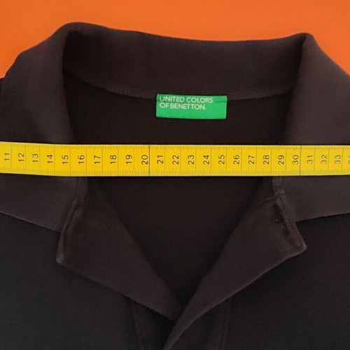 Polo United Colors of Benetton navy blue men's size L used, 100% cotton