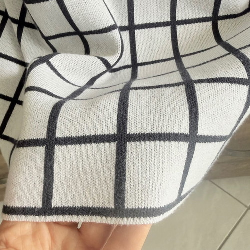 Stefanel knitted cotton blouse like new, white and blue