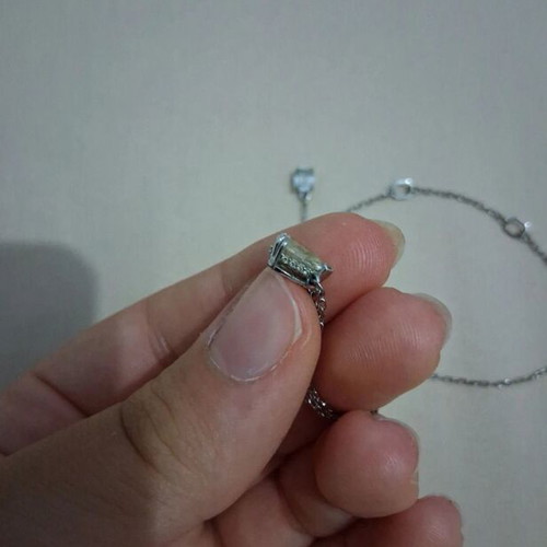 Swarovski necklace, grey silver
