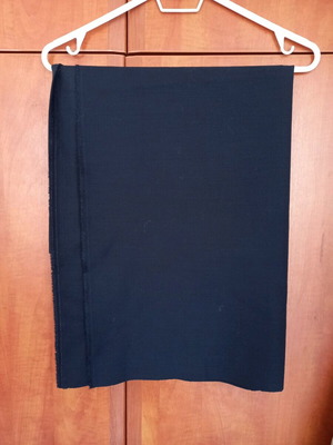 Wool fabric for skirt new, dark navy blue, 1.40x0.80 m