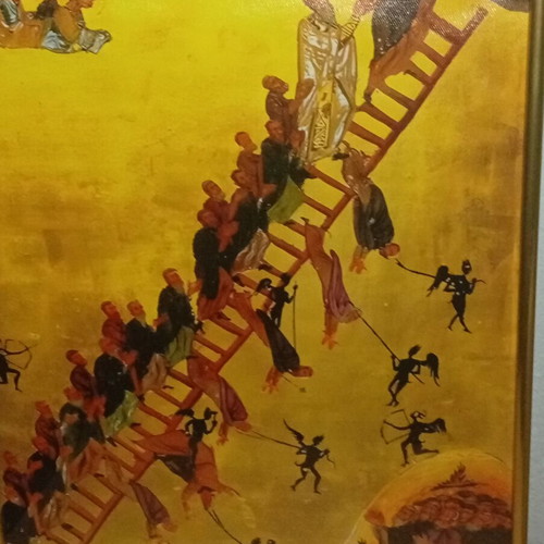 Byzantine Icon The Ladder of St John on Canvas New