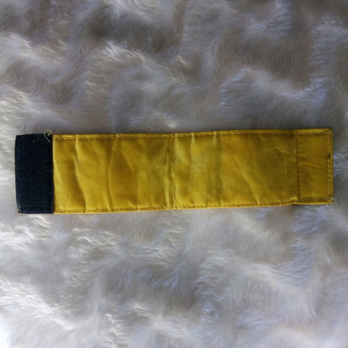 Handmade wide cuff bracelet with yellow beads and sequins like new