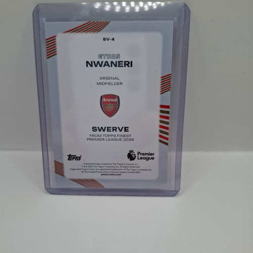 2025-26 Topps Finest EPL Ethan Nwaneri Swerve #SV-4 Arsenal card like new