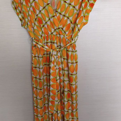 Jumpsuit like new with airy wide legs, one size, colorful 70s pattern