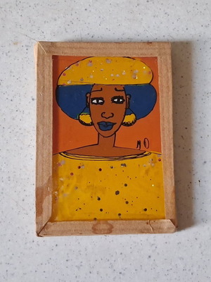 Μαγνητάκι Η Γυναίκα με το Κίτρινο Καπέλο μεταχειρισμένο, ζωγραφική πίσω από γυαλί