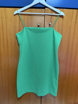 Green short dress size L like new by H&M