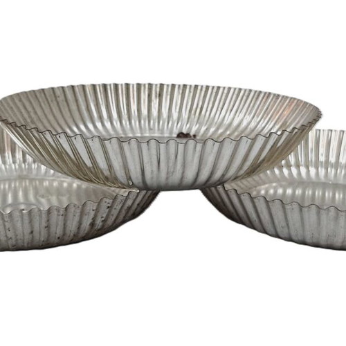 Vintage aluminum round baking pans set of 3 used, 21 cm