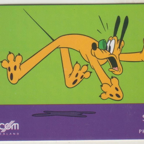 New Zealand Telecom Disney Friends of Mickey Pluto 4 Phonecard