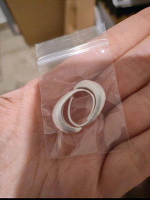 Small silver earrings in C shape new